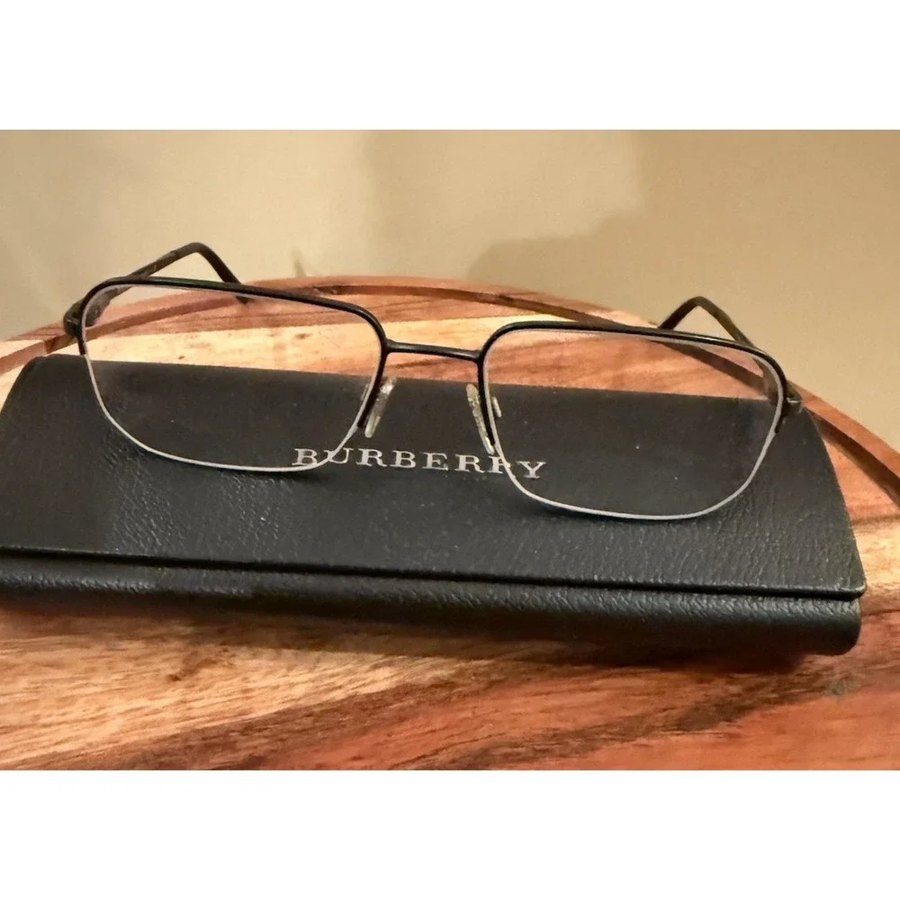 Burberry Eyeglasses Frames B 1258 1007‎ Black Rectangular Half Rim 52-18-140